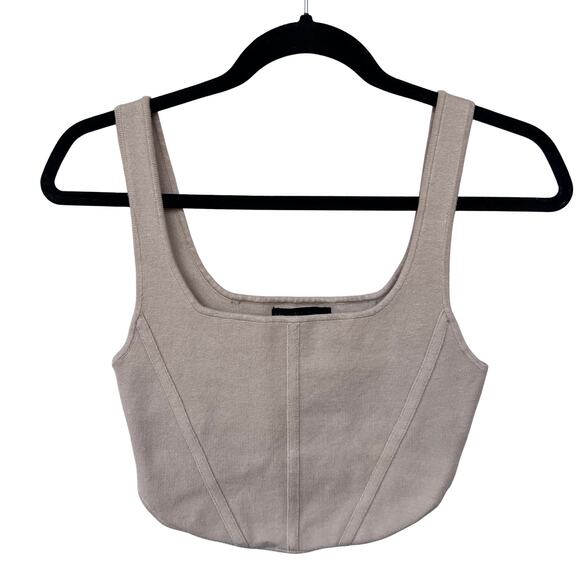 House of Harlow 1960 Tops - House of Harlow 1960 Ribbed Knit Corset Style Wide Strap Crop Top Size S